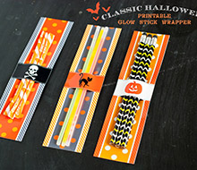 Classic Halloween Design Kit - Printable Glow Stick Wrappers - Instant Download
